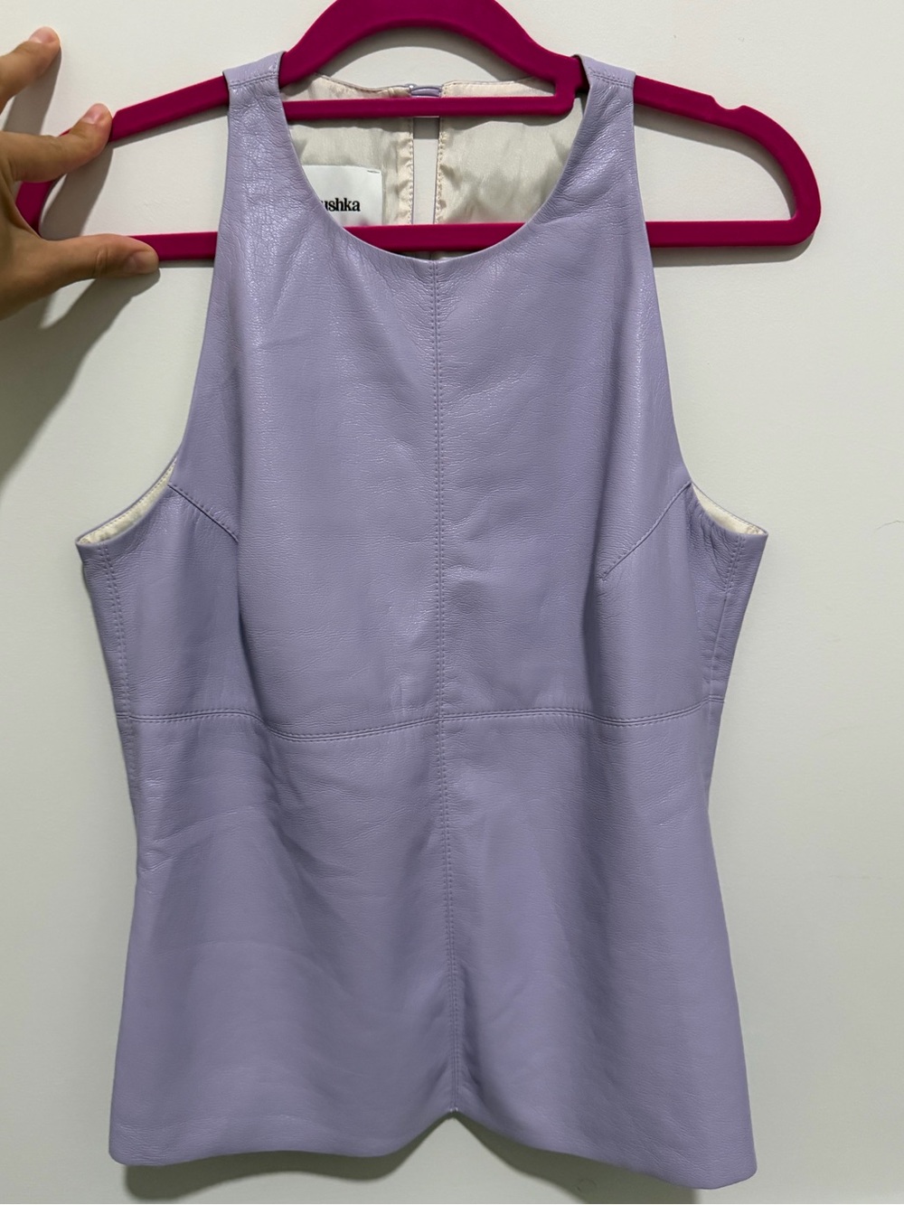 Nanushka Lilac Faux Leather Top